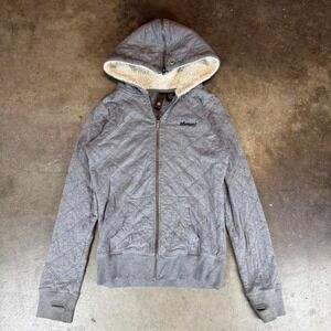Vintage y2k Element grey quilted zip up hoodie Women's Size Medium